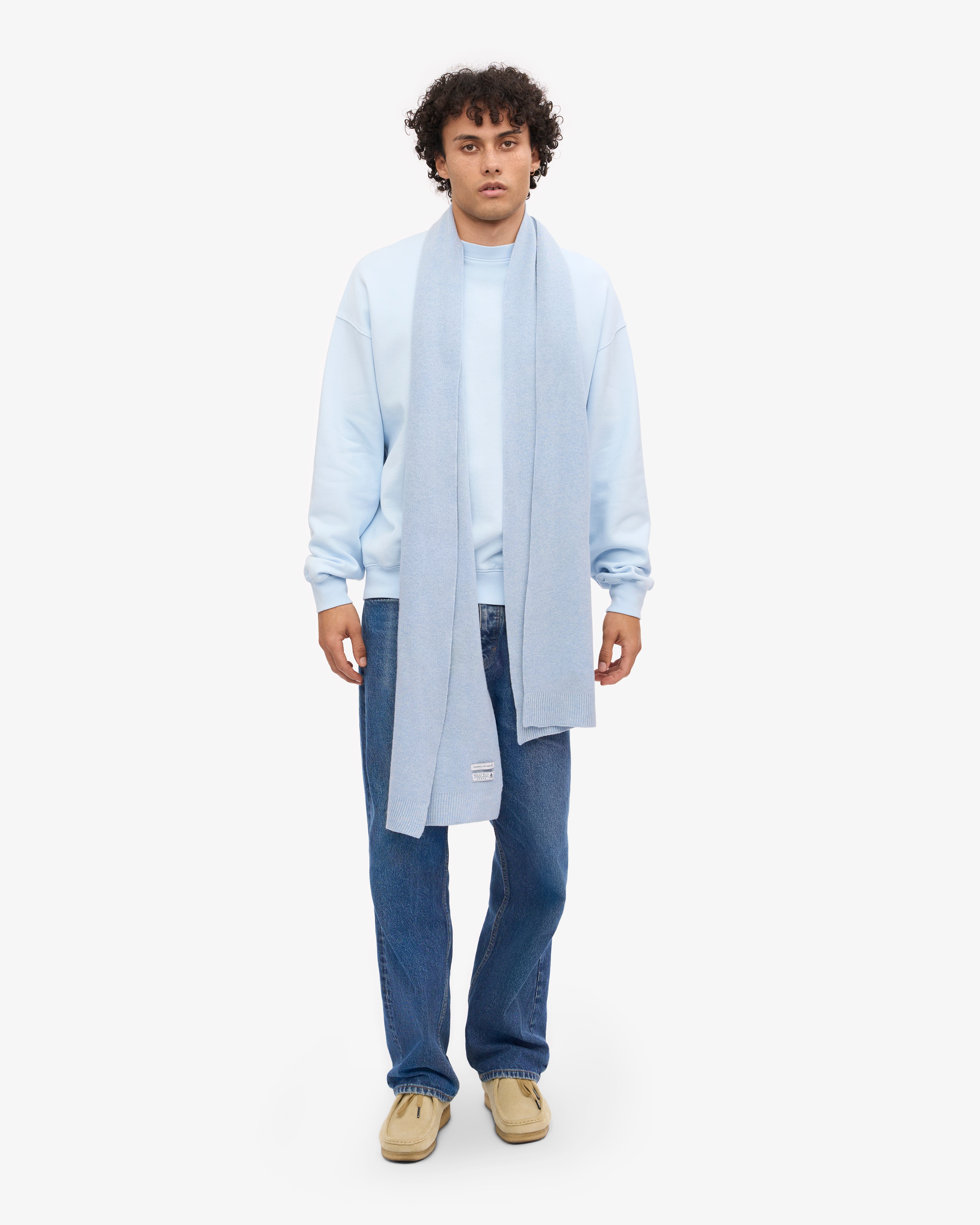 Premium Merino Wool Scarf for Men & Women - Soft Polar Blue Winter Accessory - Perfect for Cold Weather, Outdoor Activities & Fashion Statement