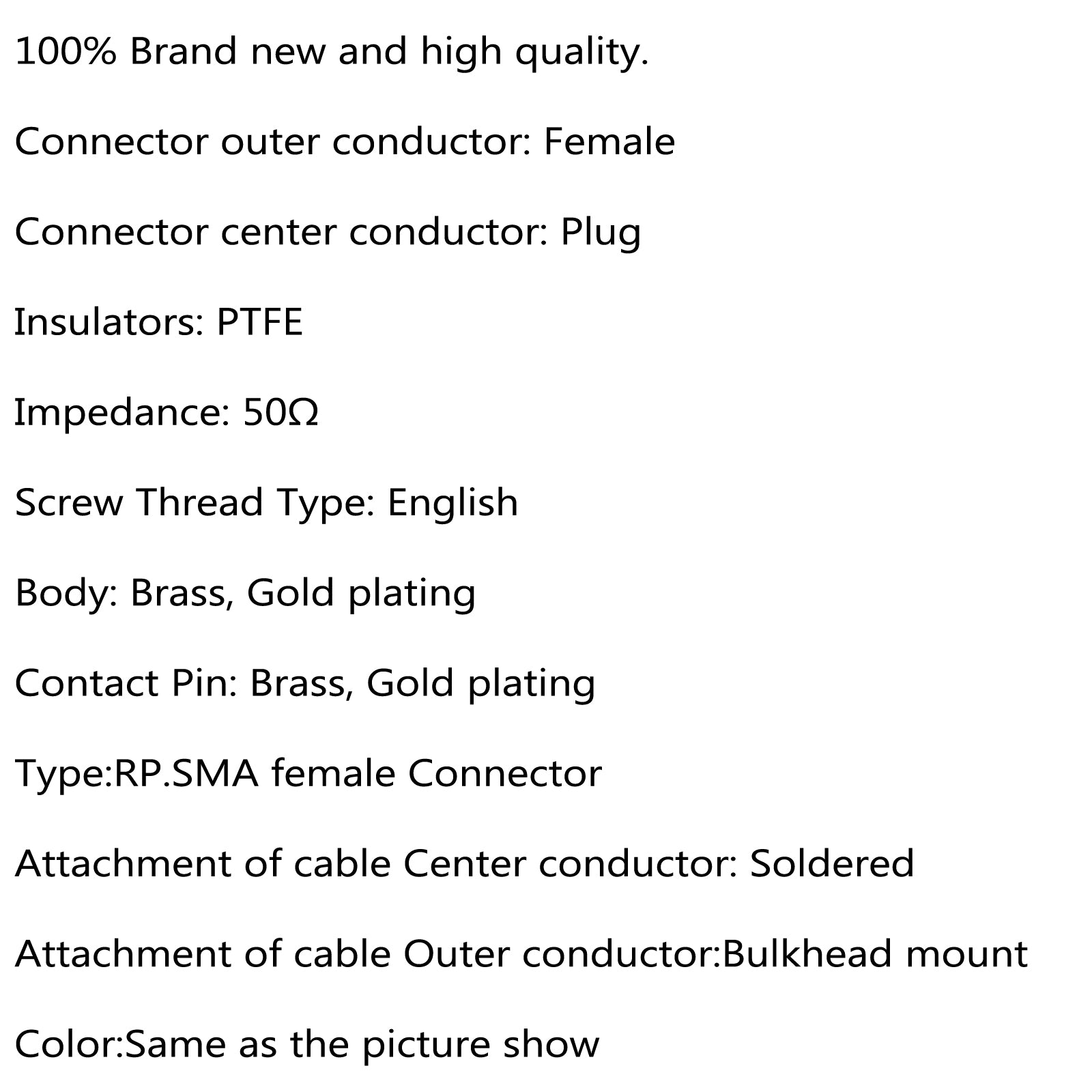 10 Pcs RP-SMA Female Bulkhead Connector - Straight Solder Panel Mount for Antenna, Router & RF Applications - Perfect for DIY Electronics, Ham Radio & Wireless Projects