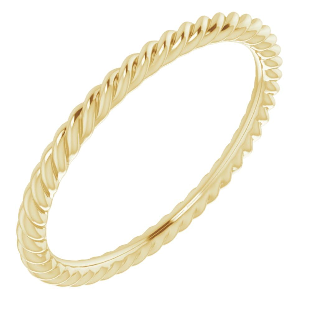 14K Gold 1.5mm Thin Rope Wedding Band Ring for Women - Dainty Bridal Jewelry, Anniversary Gift for Her - Perfect for Engagement, Proposal and Special Occasions