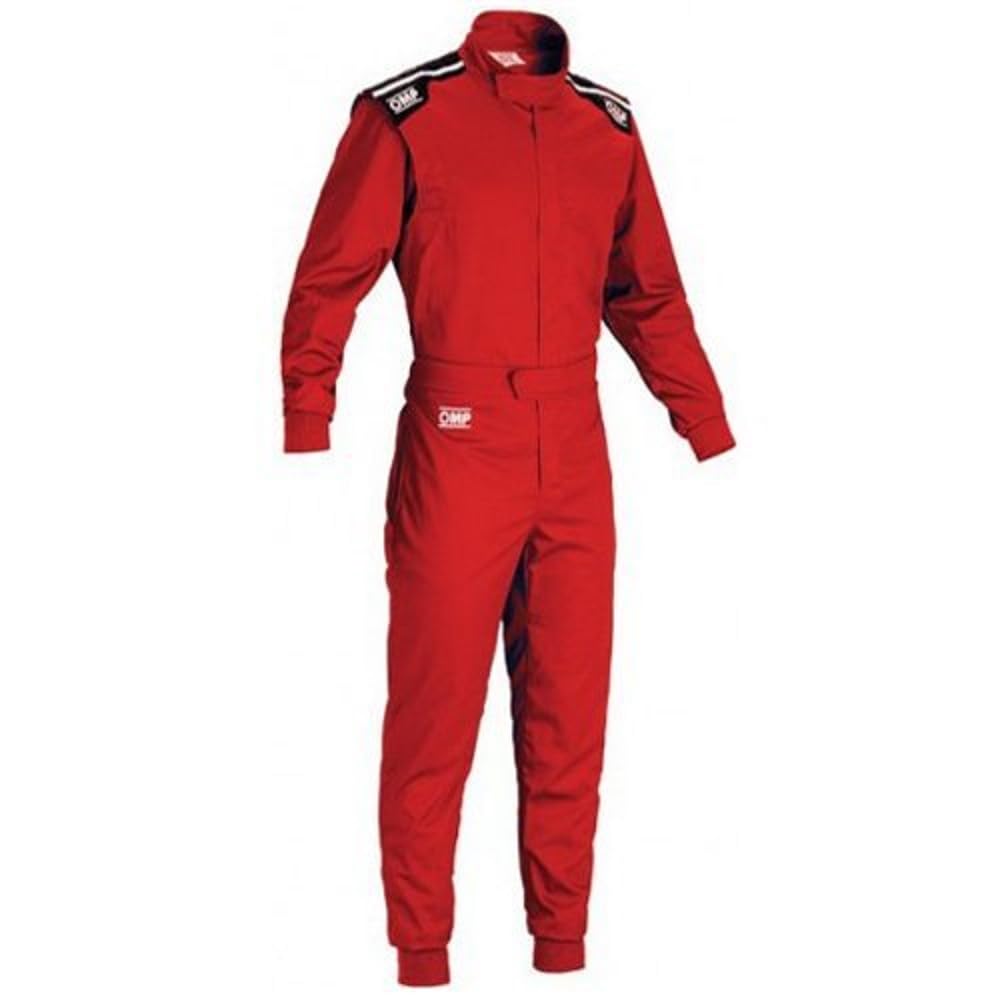 OMP Summer-K Red Racing Overalls - Size XXL (KA0-1719-A01-061-XXL) | Professional Motorsport Suit for Karting, Auto Racing & Track Days