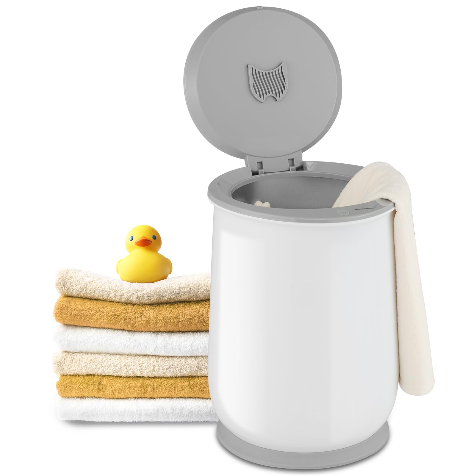 Giantex 21L Large Electric Towel Warmer Bucket with Flip-Top Lid & Safety Lock - 1H Auto Shut Off for 45