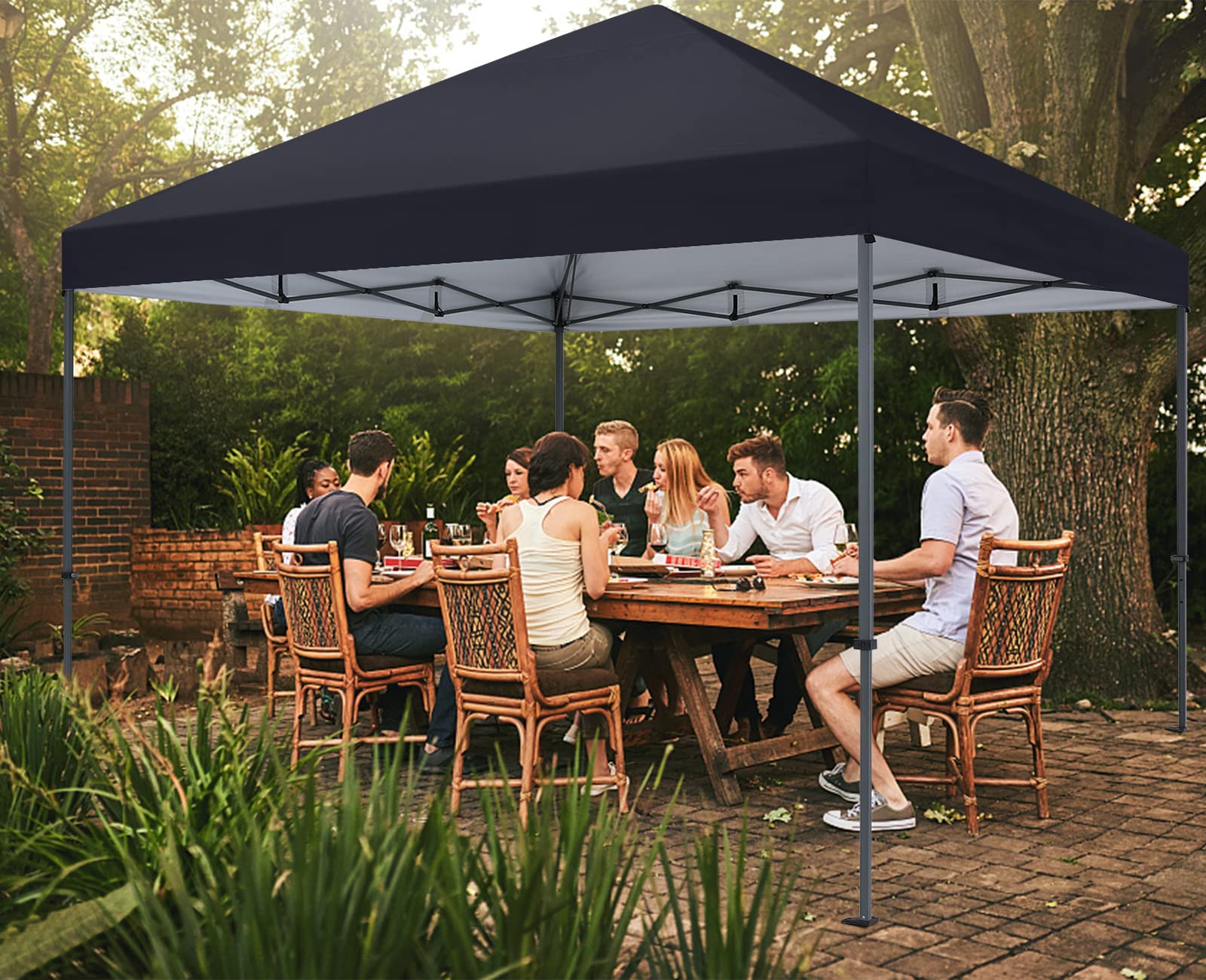 COOSHADE 12x12Ft Heavy Duty Pop Up Canopy Tent - Instant Shelter for Outdoor Events, Beach, Camping & Backyard (Black) | Weather Resistant & Portable Gazebo