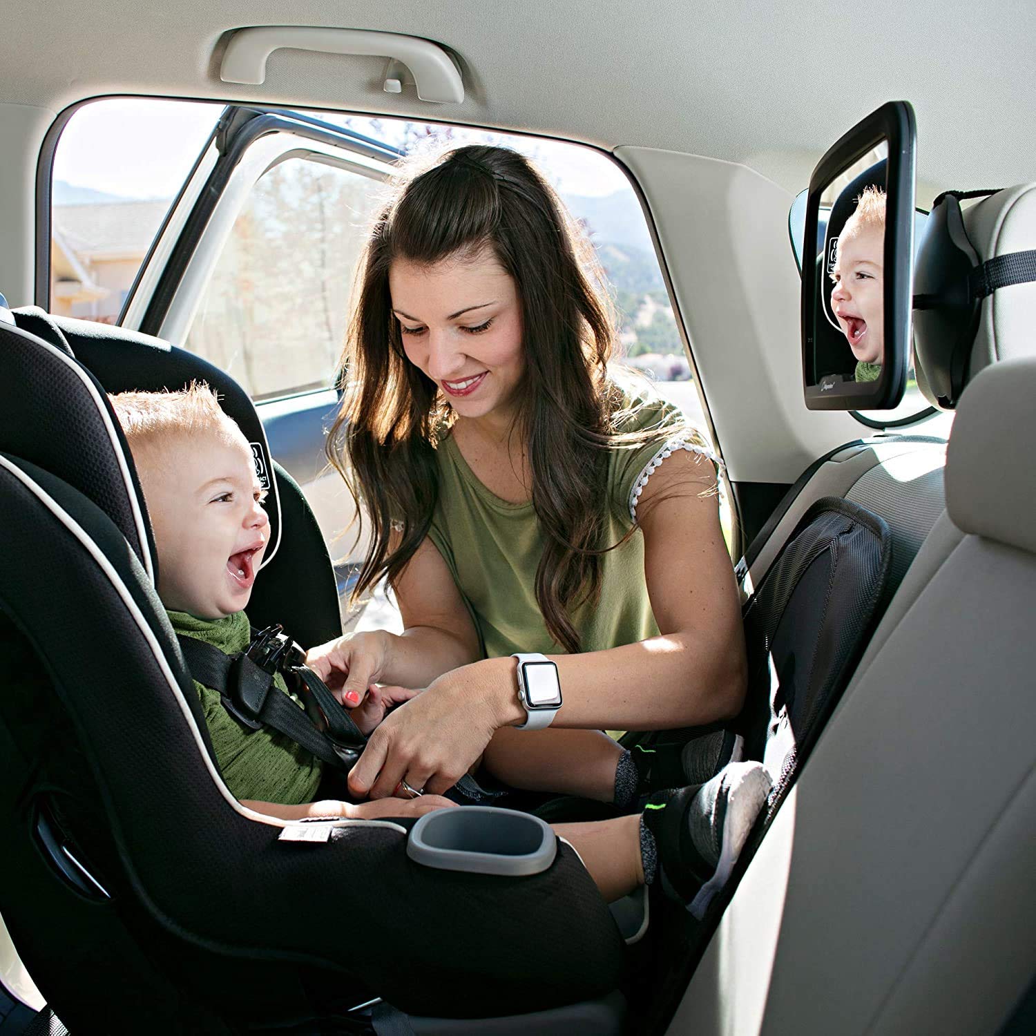 Baby Car Mirror for Rear Facing - Wide View Shatterproof Car Seat Mirror with Safety Certification | Perfect for Safe Backseat Baby Monitoring During Travel