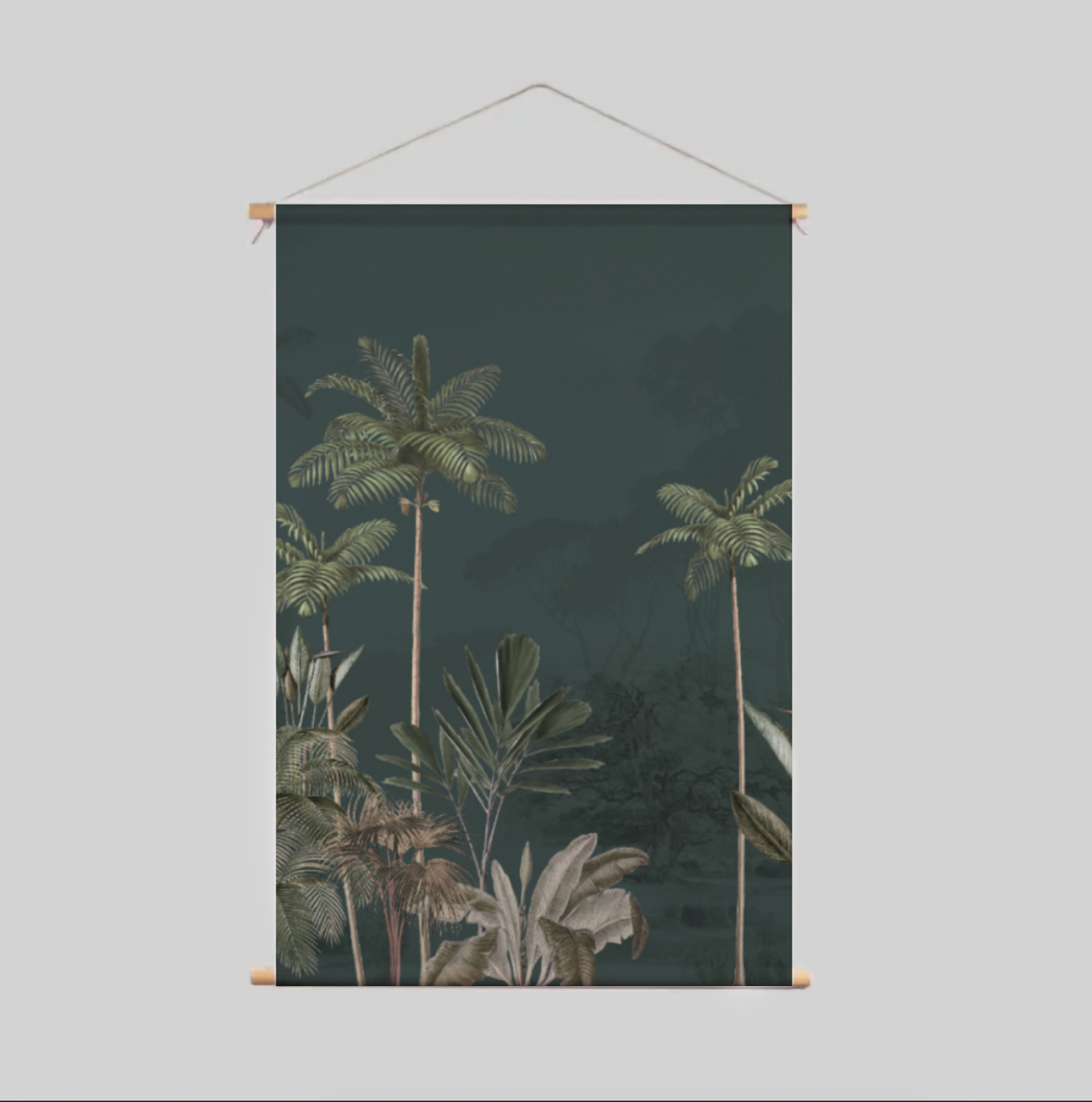 Tropical Wilderness Textile Poster - Dark Aesthetic Wall Art for Home & Office Decor