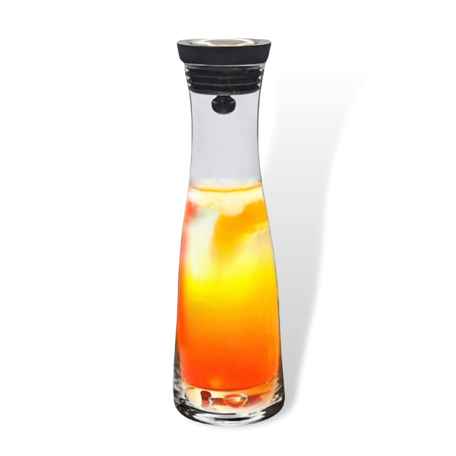 Artolo 40oz Glass Beverage Dispenser with Lid - Iced Tea Pitcher, Water Jug & Milk Container for Refrigerator - Leakproof Juice Storage Jar for Home, Office & Parties - BPA-Free Drink Pitcher for Lemonade, Cold Brew & Smoothies