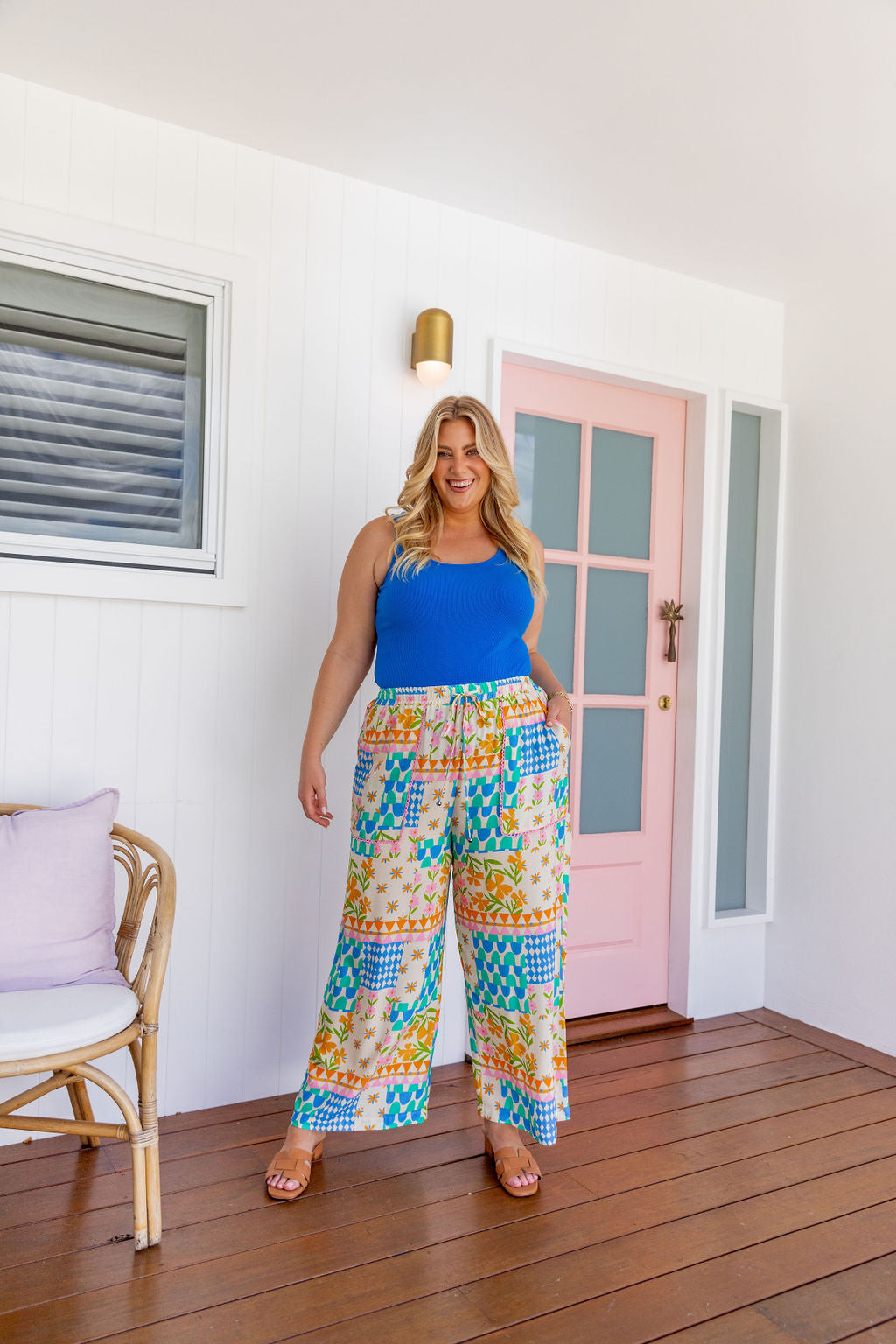 Luella Patch Garden Pants - Stylish Floral Print Women's Trousers for Casual Wear & Outdoor Activities