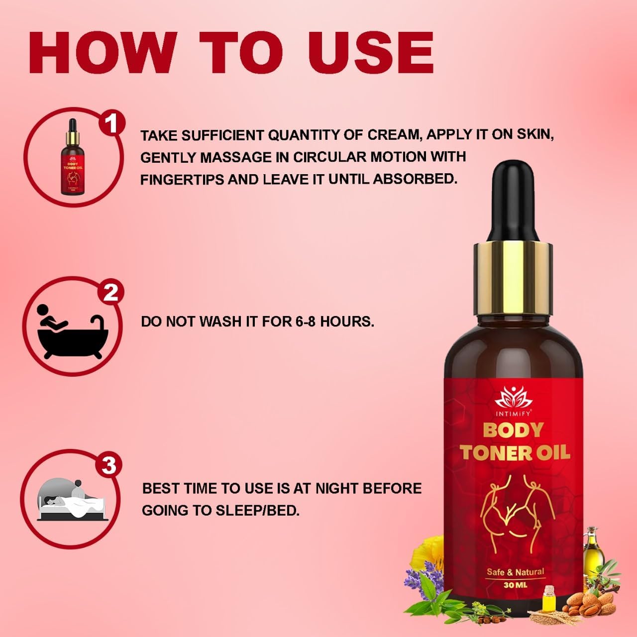 Organic Body Firming Oil for Women - 30ml | Skin Tightening & Cellulite Reduction | Post-Pregnancy & Weight Loss Care | Perfect for Massage & Daily Moisturizing