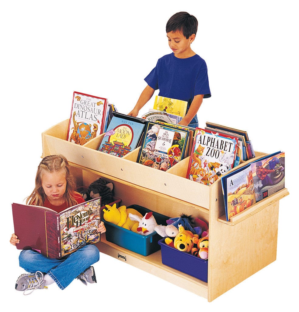 Jonti Craft Mobile Book Browser Cart with Extra Storage - Perfect for Libraries, Classrooms & Bookstores
