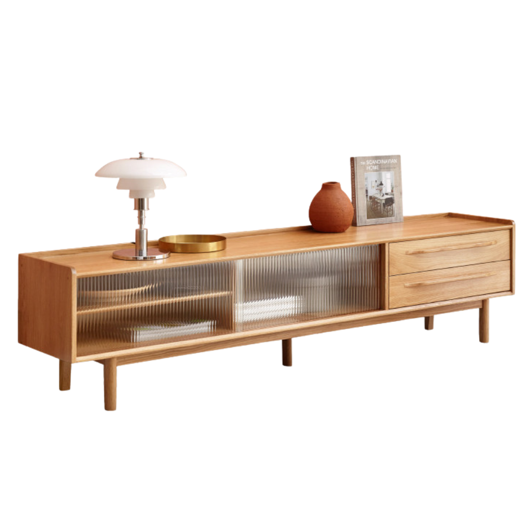 59.1x13.8x17.1inch/ 150x35x43.5сm/ Natural Wood color/ Sliding door TV cabinet