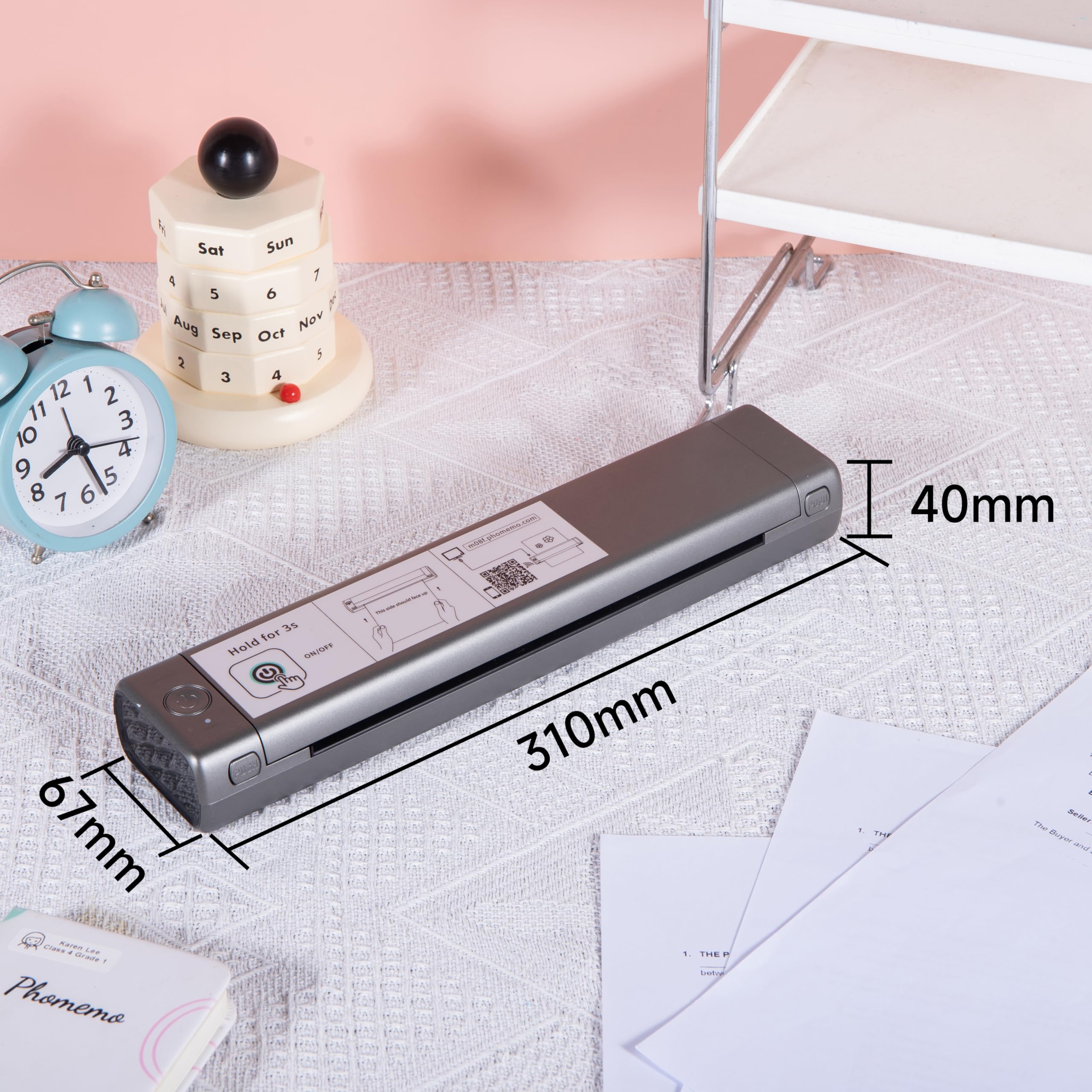 Phomemo Wireless Thermal Printer - Portable Inkless Printer for Travel & Office, Bluetooth Compatible with iPhone, Android & Laptop, Supports 8.5