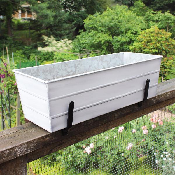 Decorative Flower Box with Sturdy Railing Brackets - Perfect for Balcony, Deck, and Window Garden Decor