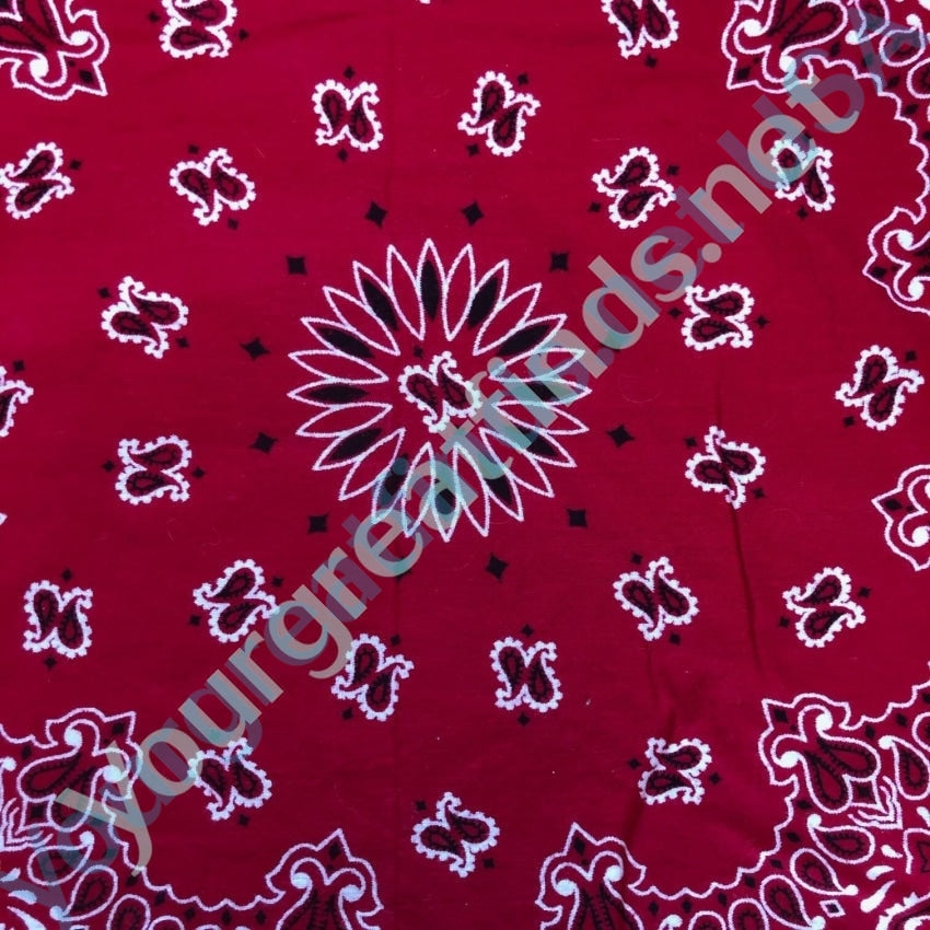 Vintage 1980s Hav A Hank Bandana - Red, White & Black Cotton Handkerchief for Men & Women - Perfect for Western Fashion, Motorcycle Rides & Country Music Festivals