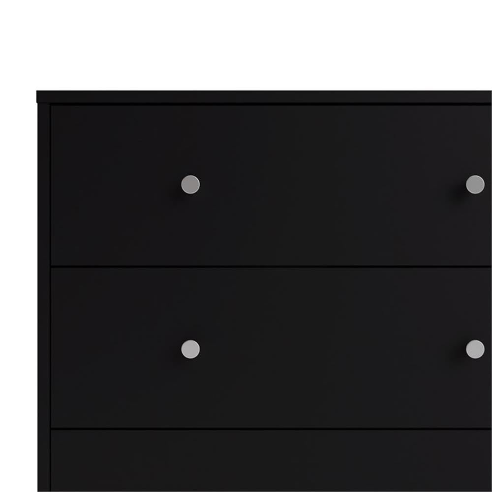 Pemberly Row 3-Piece Engineered Wood Dresser and Nightstand Set in Black - Modern Bedroom Furniture for Master & Guest Rooms