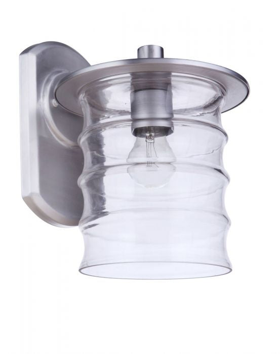 Canon One Light Outdoor Wall Mount in Satin Aluminum - Durable Exterior Light Fixture for Porch, Patio & Garden Lighting | Weather-Resistant Aluminum Sconce