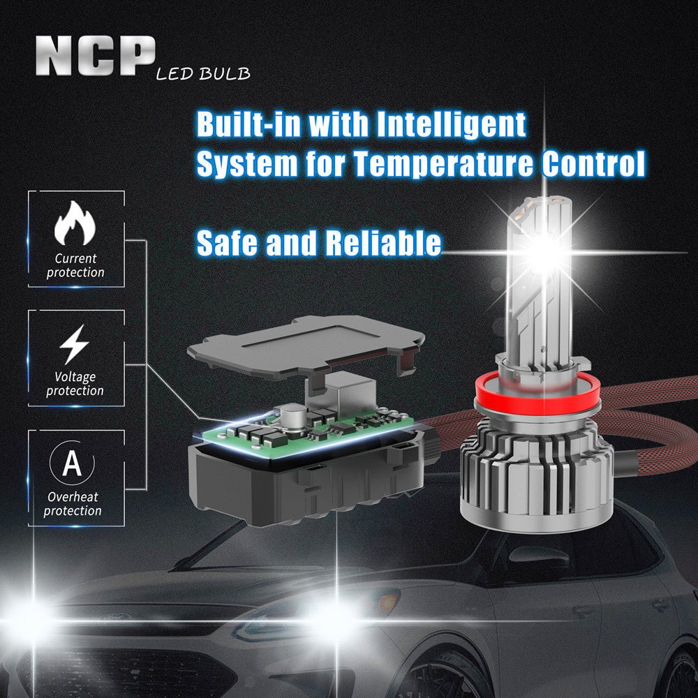 NCP H7 CANBus LED Headlight Bulbs - High & Low Beam Replacement for Cars, Trucks, SUVs | Durable, Bright 6000K White Light | Perfect for Night Driving, Foggy Conditions & Off-Road Use