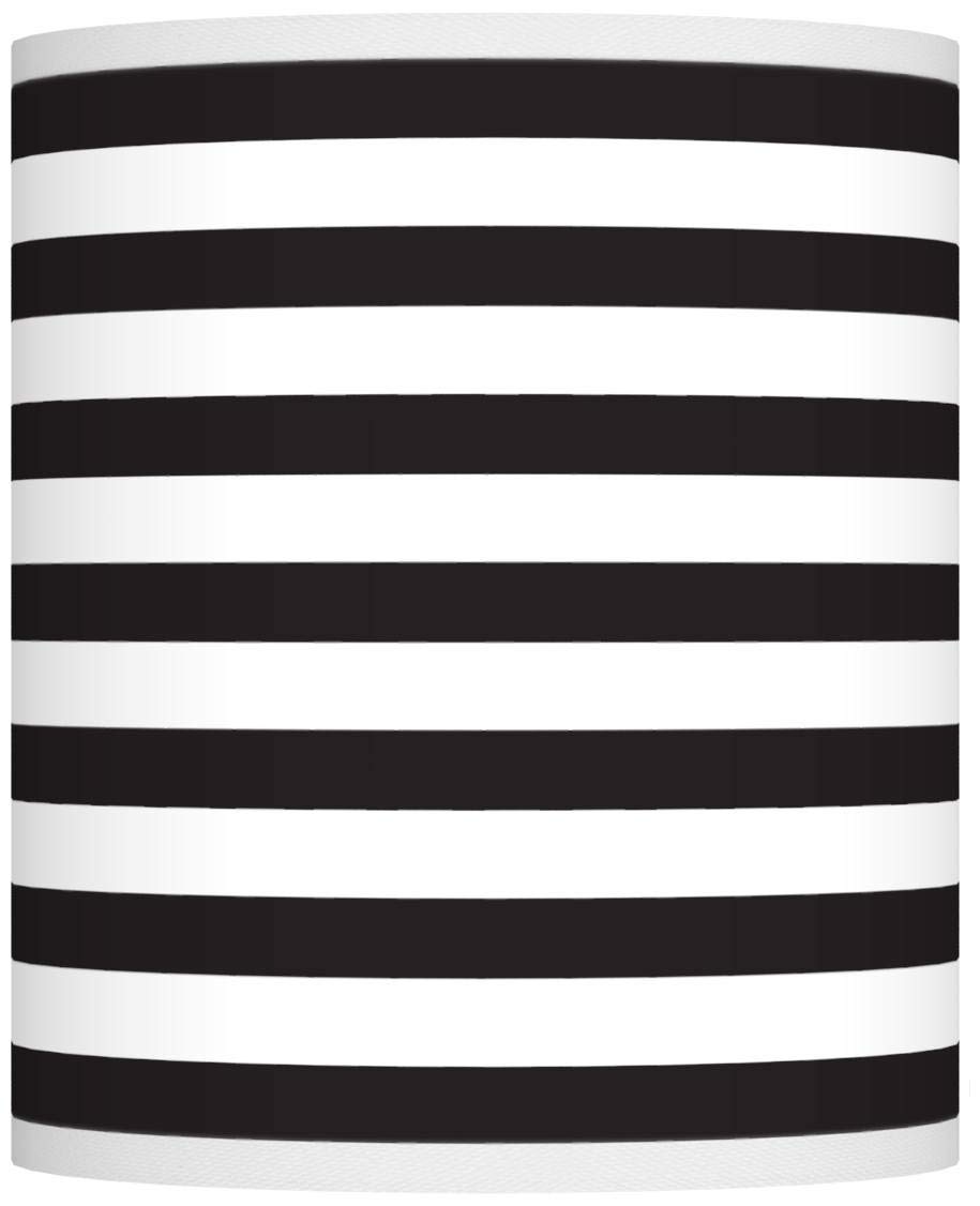 Giclee Drum Lamp Shade - Black Horizontal Stripe Small 10