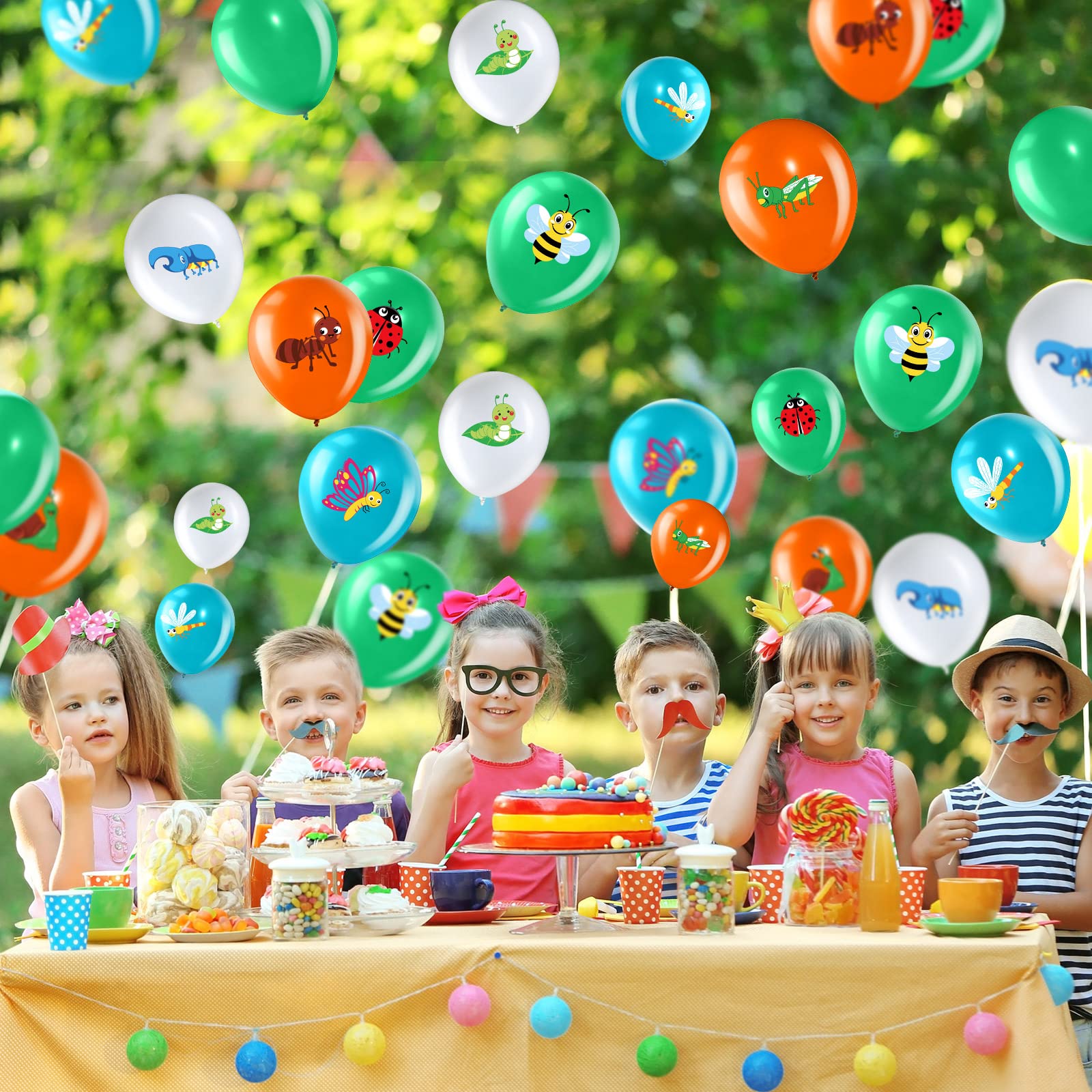 50 Pack Spring Summer Bug Themed Party Decorations - 12 Inch Latex Balloons with Butterflies & Reptiles for Birthday Party, Baby Shower, Classroom, Office & Garden Decor | Perfect for Insect Theme Parties, Outdoor Events & Kids Celebrations