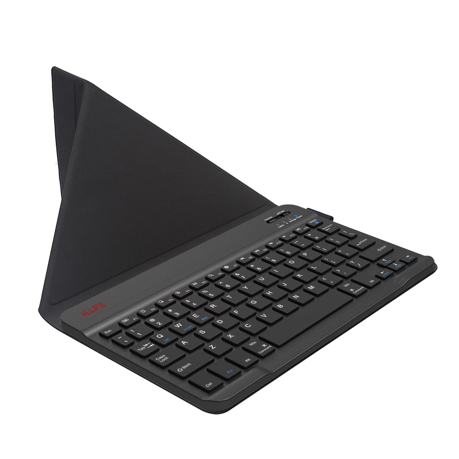 ALLIFE Universal Ultra Light Slim Portable Wireless Bluetooth 3.0 Keyboard - Compatible with iOS iPad, iPad Air, Pro, Mini, Android & Windows Tablets, PC, Smartphone - Includes Protective Case Stand - Perfect for Home Office, Travel & Remote Work
