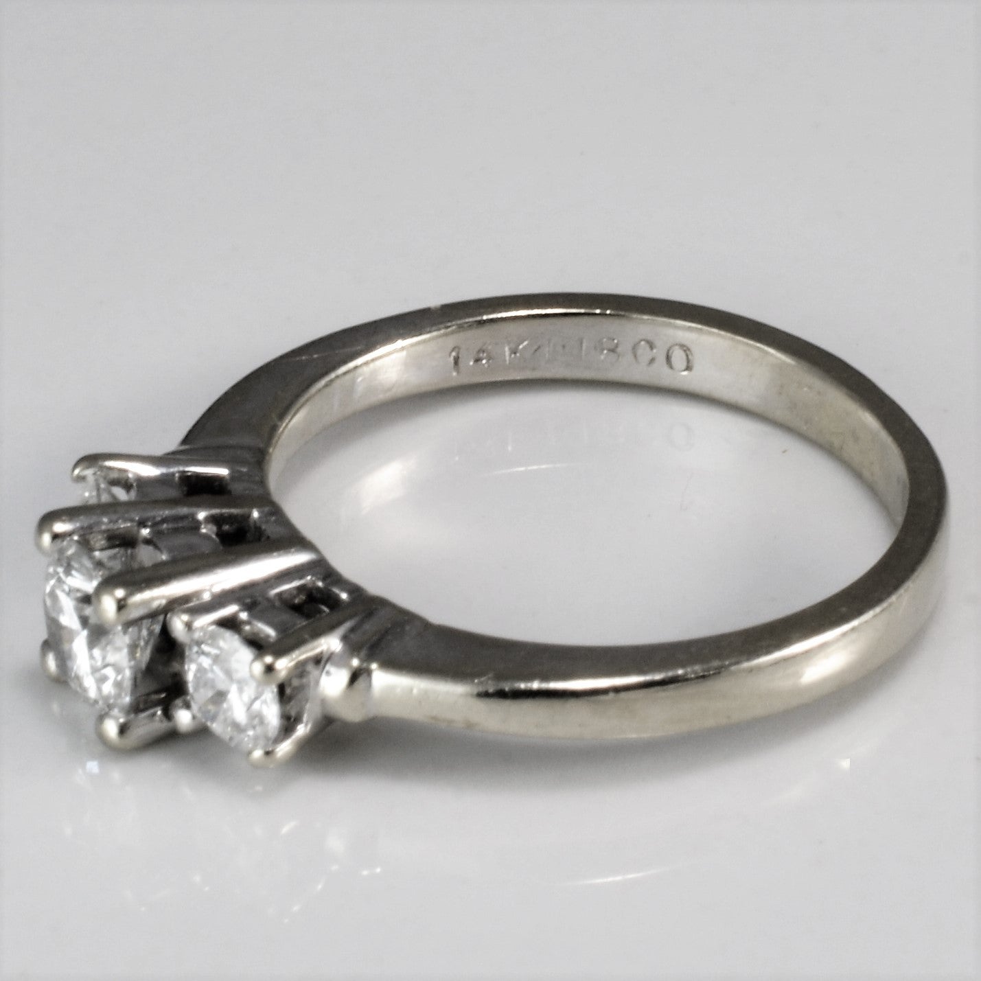 0.51 Carat Three Stone Diamond Engagement Ring - I1/I2 Clarity, F-G Color, Size 5 - Perfect for Proposals, Anniversaries & Romantic Occasions