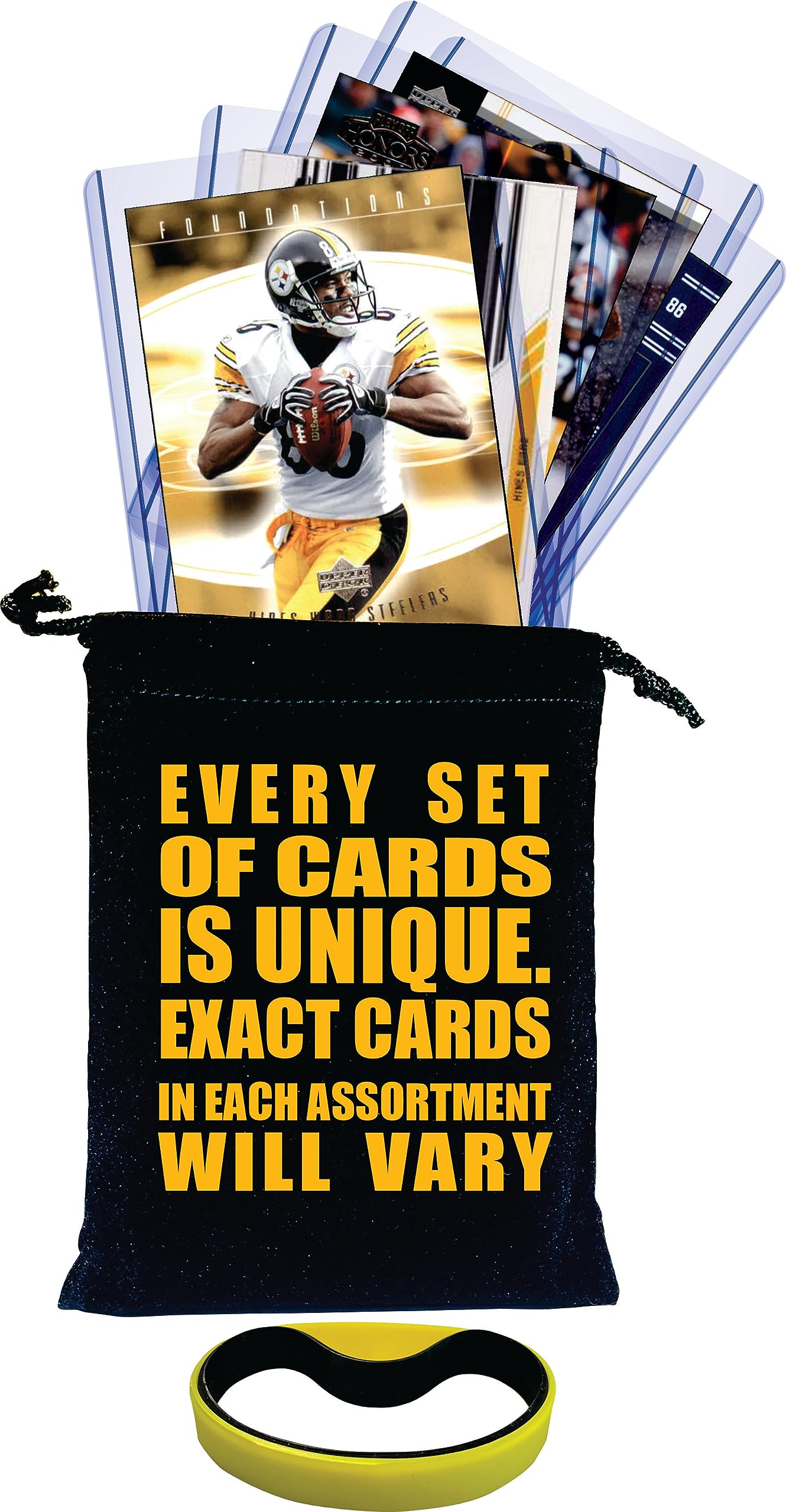 Hines Ward Pittsburgh Steelers Football Cards Gift Pack (5 Assorted Cards) - Perfect for Collectors, Fans, and Sports Memorabilia Enthusiasts