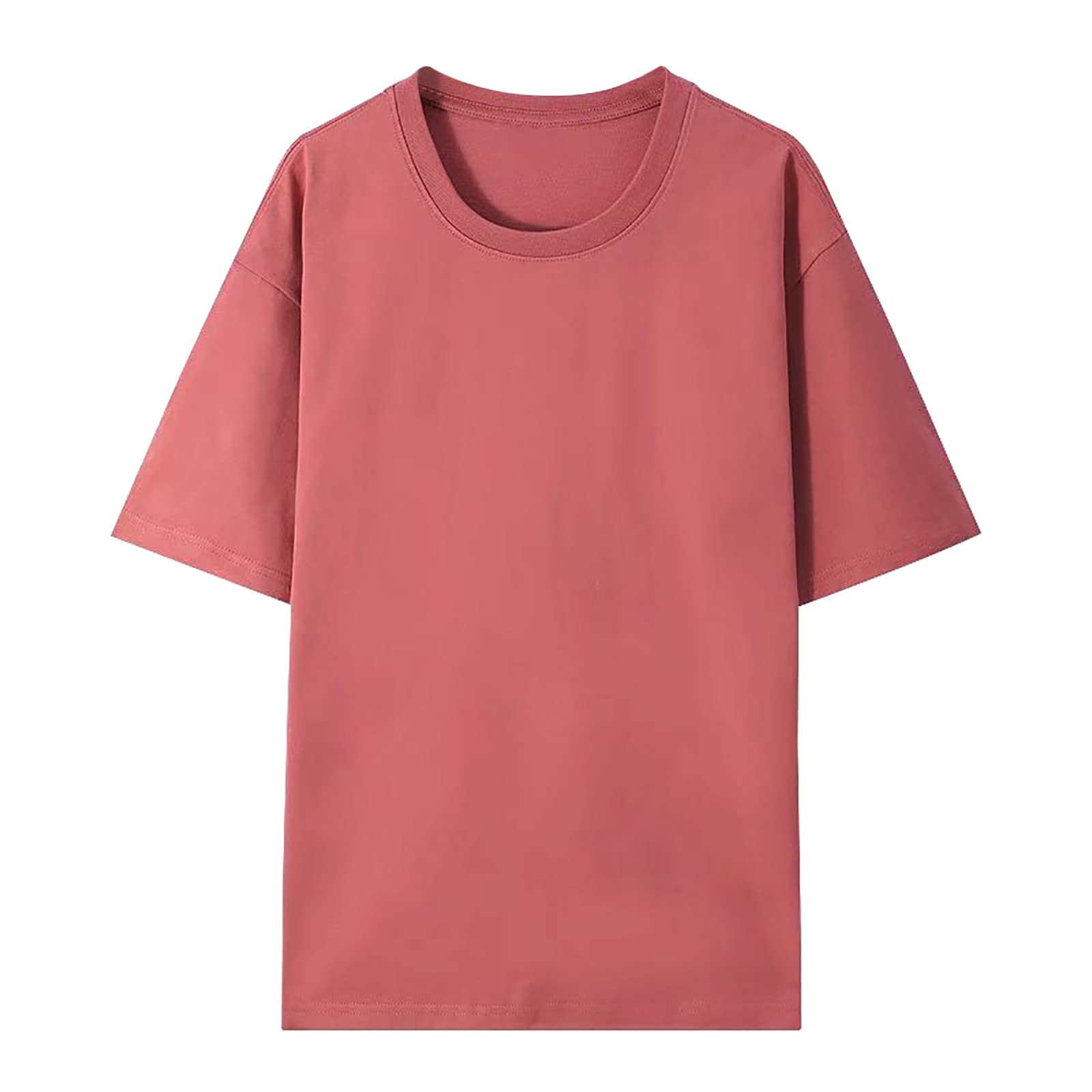 Women's Summer Solid Color T-Shirts - Trendy Crew Neck Short Sleeve Fitted Tops | Breathable Workout Shirts for Gym, Yoga & Casual Wear