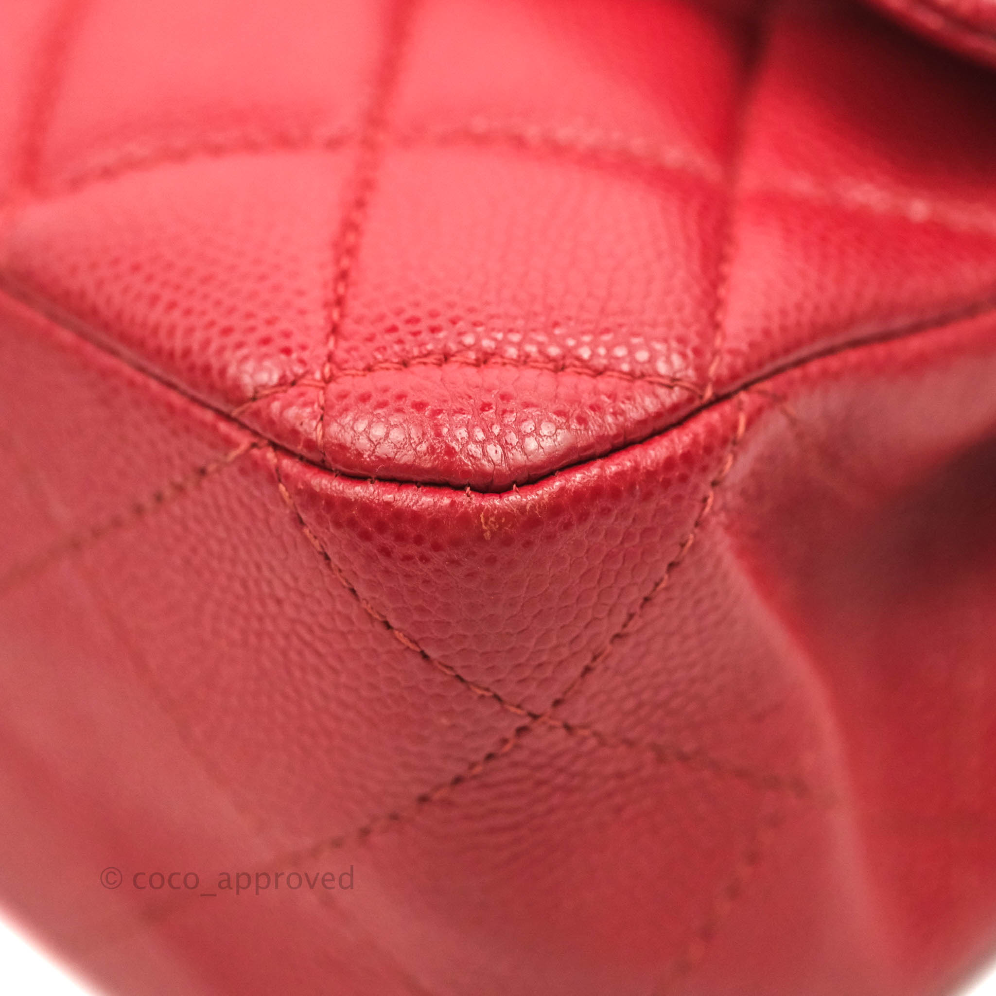 Chanel Classic Medium Double Flap Bag in Red Caviar Leather with Gold Hardware - Luxury Handbag for Women, Perfect for Parties, Weddings & Everyday Elegance