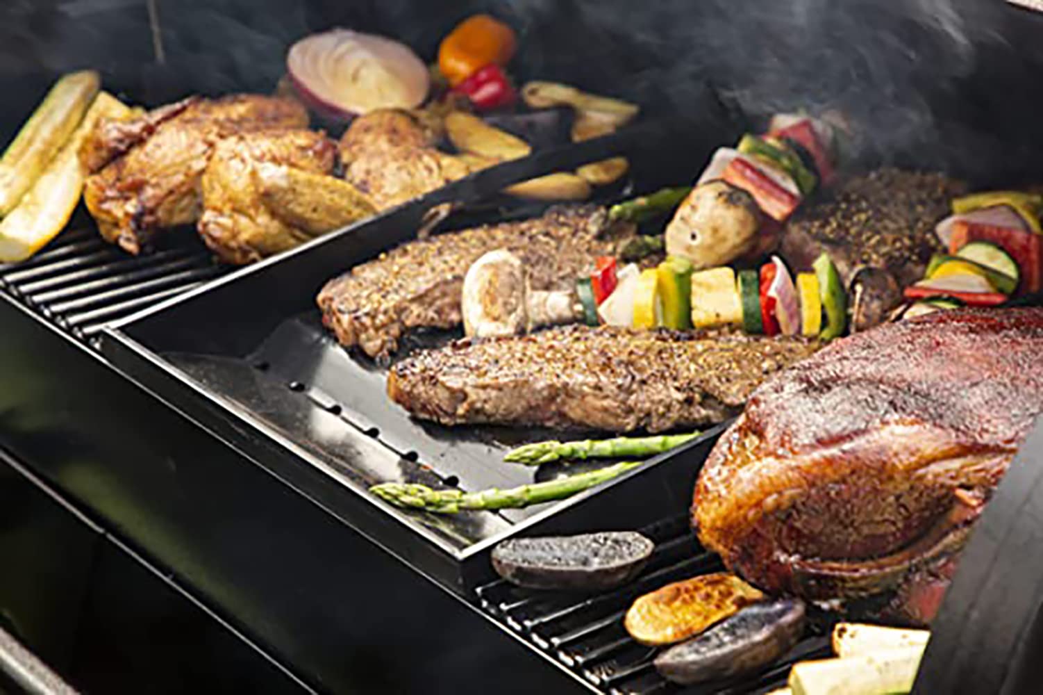 Pit Boss 40630 Ceramic Coated Cooking Grates Set - 1000 Series Griddle Insert for Gas Grills, Black | Durable BBQ Replacement Grates | Perfect for Outdoor Grilling, Backyard BBQs & Camping Cooking