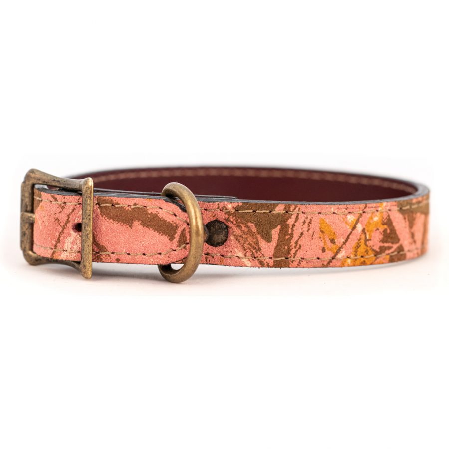 Camouflage Dog Collar with Pink Trim - Adjustable Pet Collar for Small to Medium Dogs - Perfect for Outdoor Adventures and Daily Walks