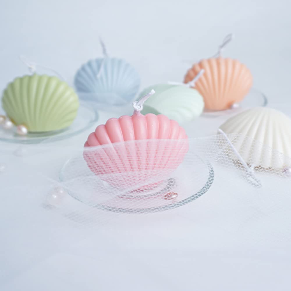 DIY Candle and Soap Molds - 2 Sets Handmade Seashell Scallop Shell Candle Casting Molds for Clay Crafts, Christmas Decorations & Beach Wedding Favors - Perfect for DIY Home Decor, Gift Making and Party Supplies