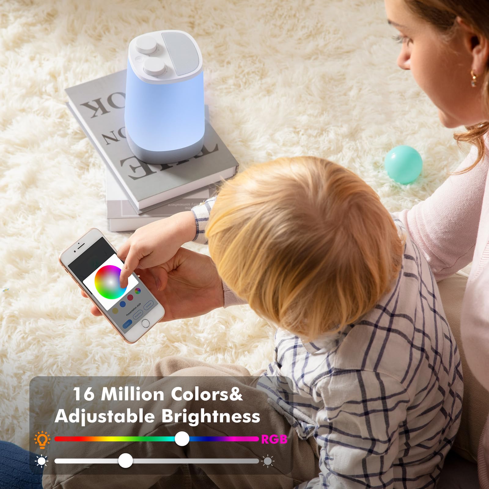 Evaife White Noise Machine for Baby Sleep - 17 Soothing Sounds & Night Light, Toddler Sleep Trainer with Timer, Alarm Clock, App Control - Perfect for Nursery, Bedtime & Relaxation