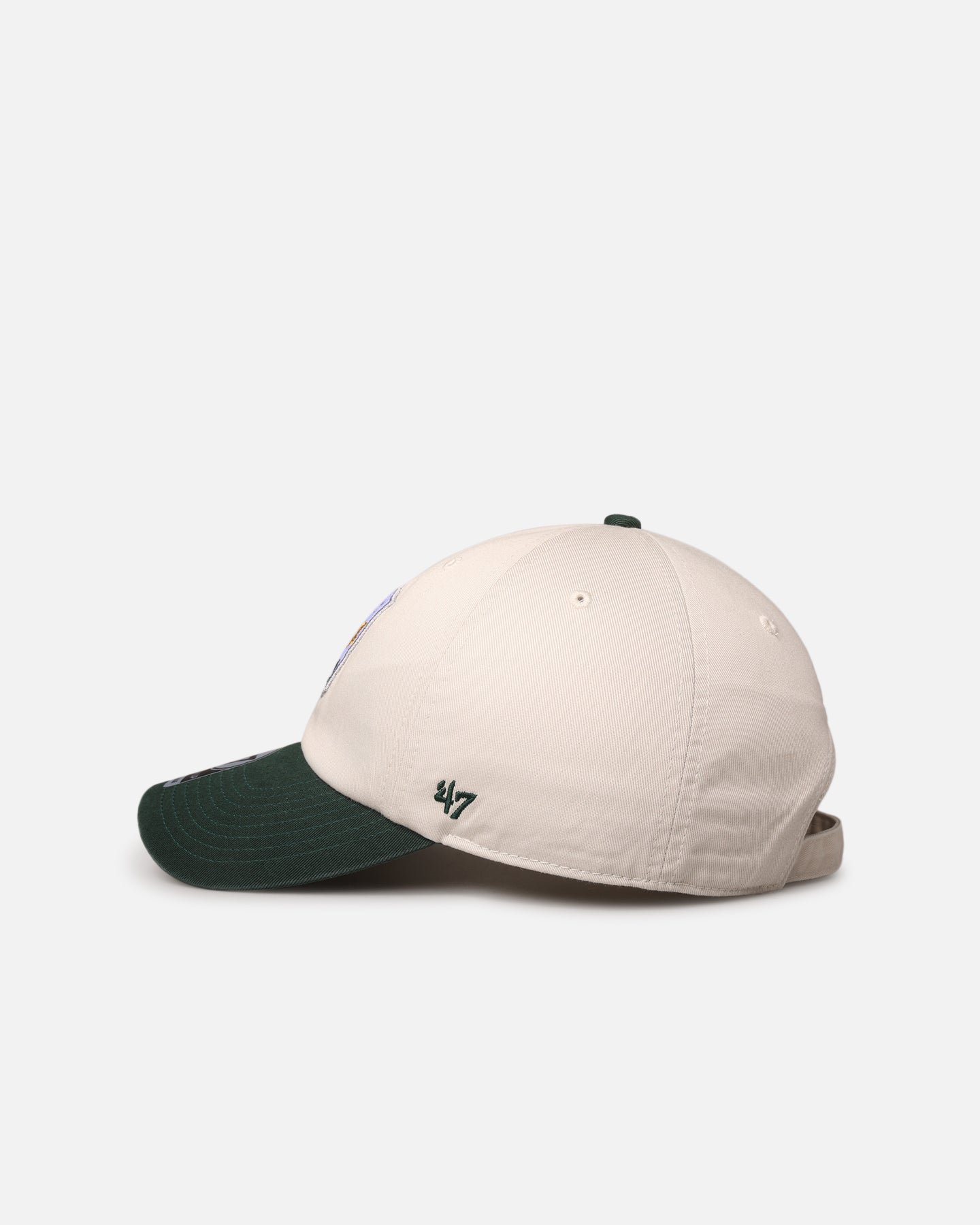 47 Brand NASCAR 47 Clean Up Strapback Adjustable Hat - Bone/Dark Green - Comfortable Snapback Cap for Racing Fans & Outdoor Activities