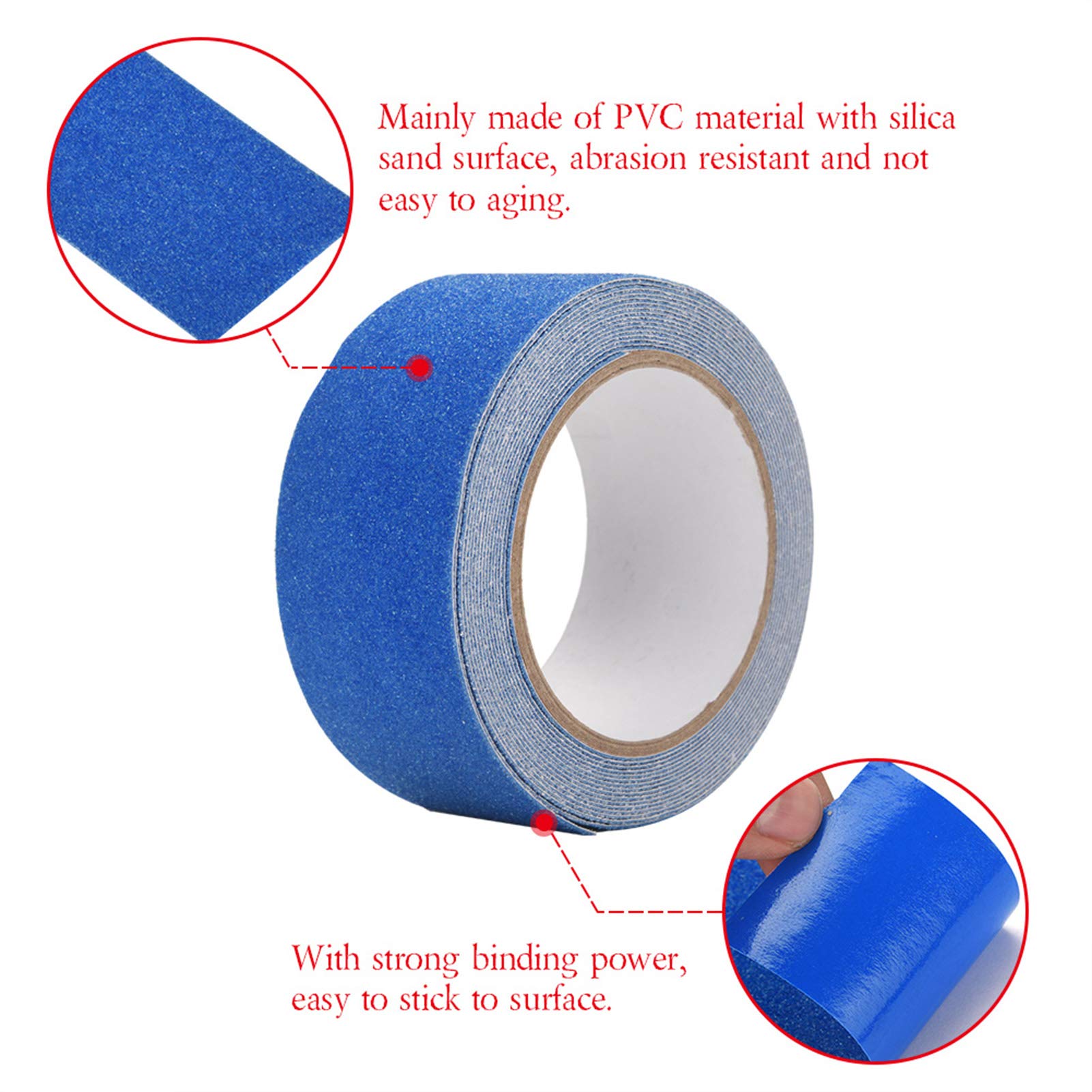 5M x 5cm PVC Nonslip Anti-Skid Adhesive Grip Tape for Stairs, Heavy Duty Waterproof Anti-Slip Tape Roll, Stair Step Floor Safety Decoration, Ideal for Home, Office, and Outdoor Use