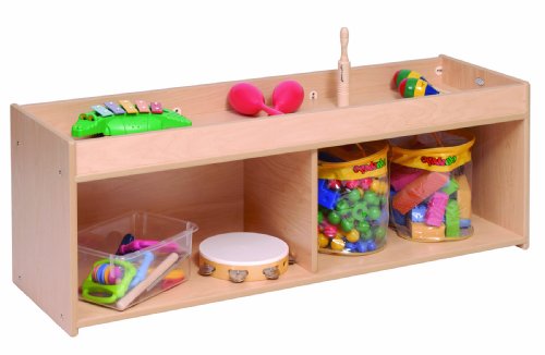 Steffy Wood Toddler Storage Organizer with Mirror Back - Kids Room Toy Storage, Nursery Organization, and Playroom Decor for Boys & Girls