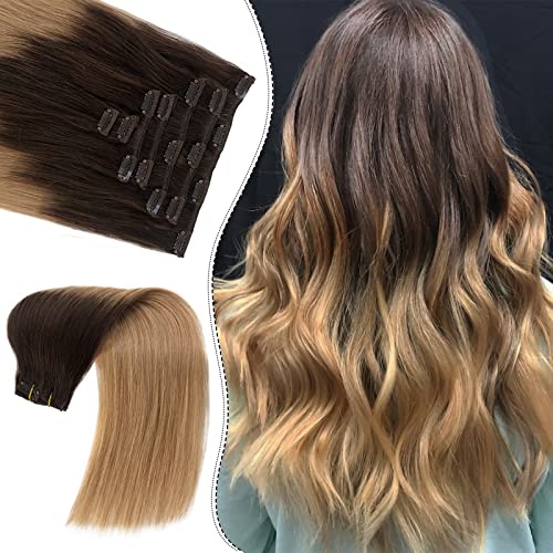 #4T27 Ombre Medium Brown to Caramel Blonde