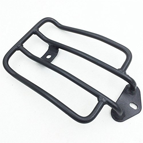 Black Steel Rear Fender Rack Luggage Shelf for Harley Davidson 2004+ XL Sportster - Heavy Duty Motorcycle Cargo Carrier for Solo Seat, Perfect for Road Trips & Touring Accessories