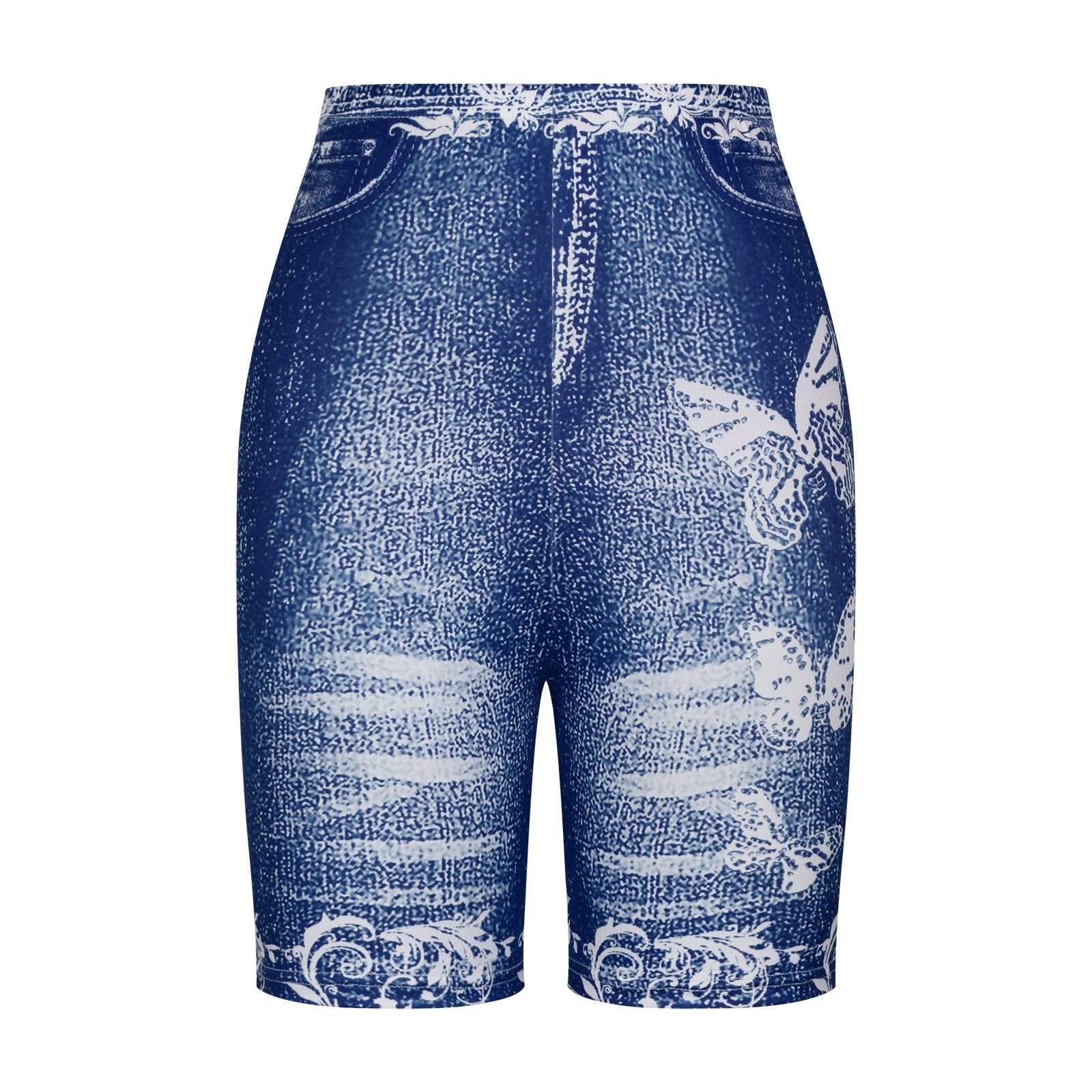 Butterfly Print Bermuda Shorts for Women - Plus Size Yoga & Workout Shorts for Gym & Casual Wear
