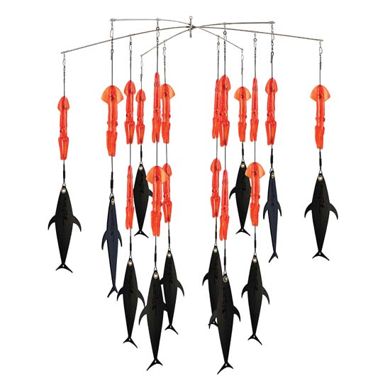 Premium Fish Razr Mixed Squid & Tuna Flapz Dredge - Saltwater Fishing Lure for Bass, Walleye & Trout | Ideal for Deep Sea & Freshwater Angling