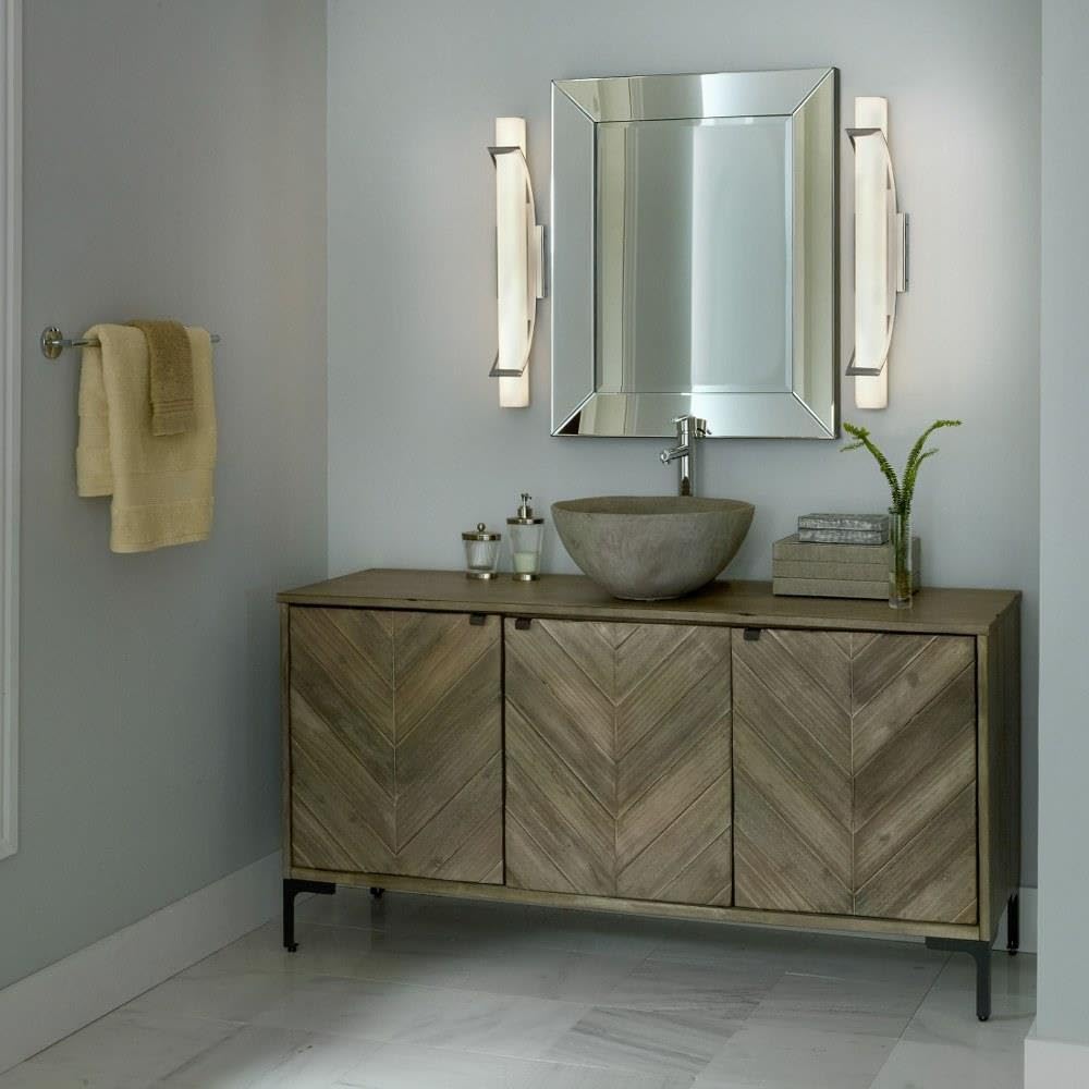 1 Light Contemporary Vanity Light Fixture - Polished Chrome Finish Bathroom Sconce for Modern Decor - Perfect for Bathroom Vanity, Powder Room, and Dressing Area Lighting