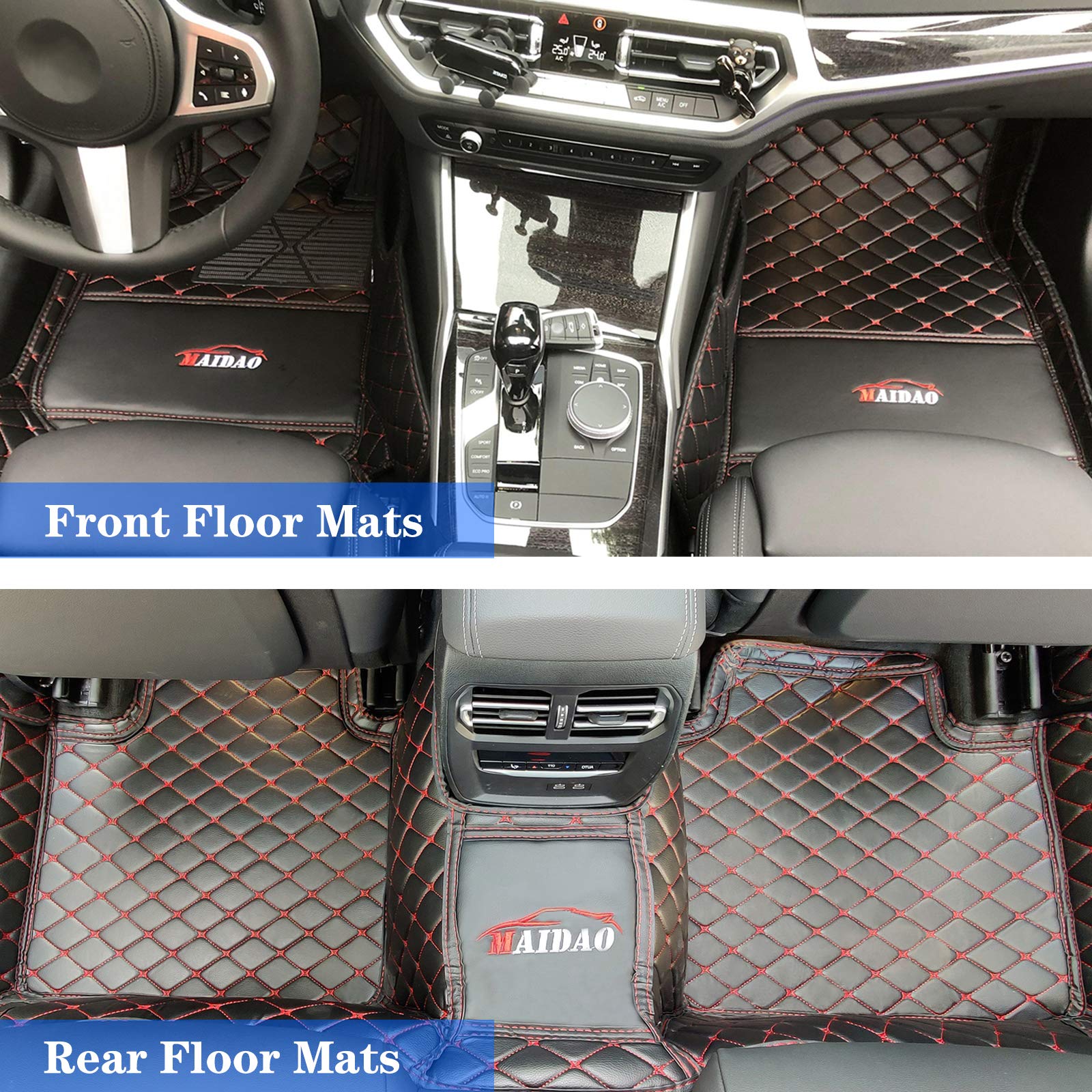 Premium Custom Car Floor Mats for SUV, Truck & Van - Heavy Duty All-Weather Front & Rear Liners Full Set in Wine Red | Perfect for Road Trips, Daily Commute & Off-Road Adventures