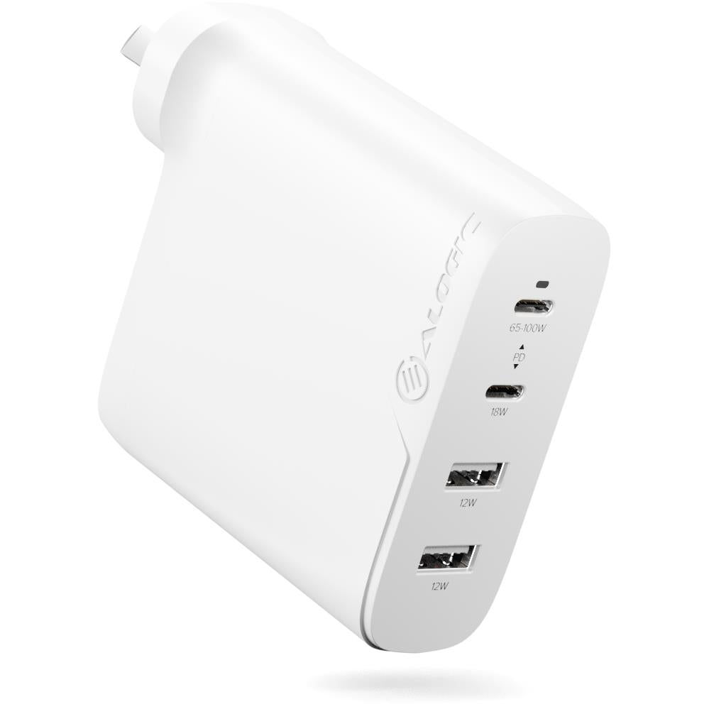 ALOGIC 100W GaN Fast Charger - 4 Port USB C Wall Charger with 100W Cable for MacBook Pro, iPhone 15, iPad, Samsung Galaxy - Compact Travel Charger for Home, Office & Hotel Use