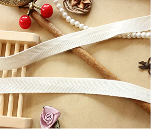1 Inch Cotton Twill Tape Ribbon 55 Yards - Soft Natural Webbing Tape Roll, Herringbone Bias Binding for Sewing DIY Crafts, Home Decor & Clothing Projects (Beige) - Perfect for Quilting, Scrapbooking & Gift Wrapping