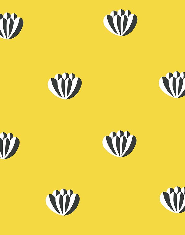Clare V. 'Lotus' Yellow Wallpaper - Peel & Stick Removable Wallpaper for Bedroom, Nursery, Living Room Decor