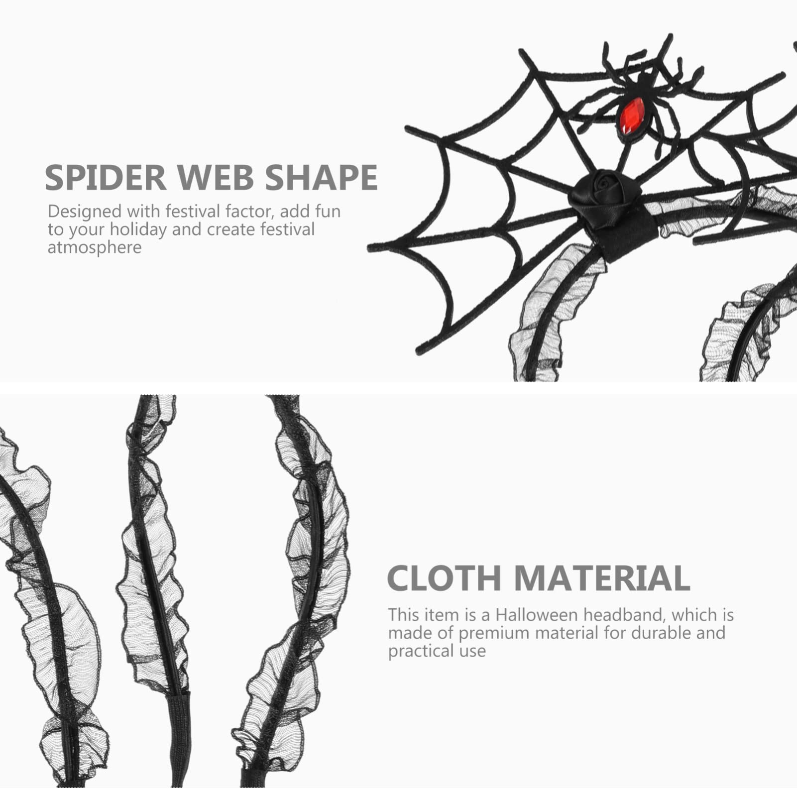 Minkissy 3PCS Halloween Spider Web Headbands - Gothic Cosplay Masquerade Hair Accessories for Halloween Party, Christmas Carnival & Festival Costume | Perfect for Spooky Themed Events, Cosplay & Costume Parties