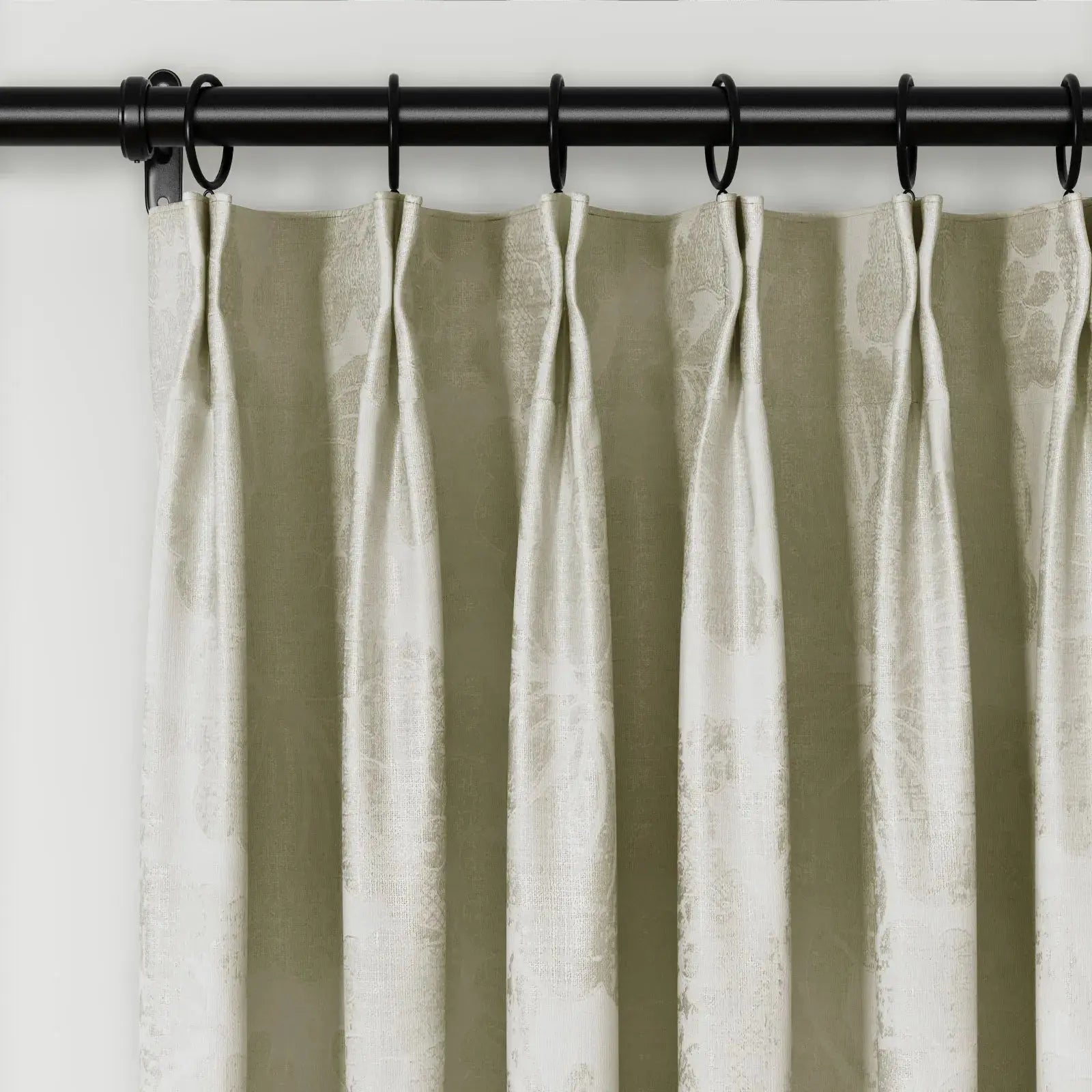 Lydia Plants Jacquard Curtain Pleated - Elegant Floral Print Blackout Drapes for Living Room, Bedroom & Nursery - Home Decor Window Treatments for Privacy & Light Control