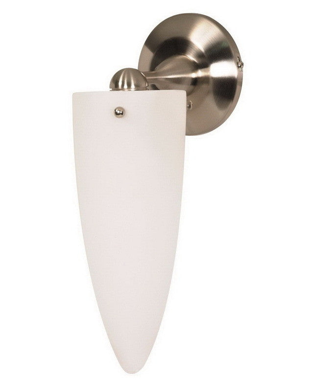 Nuvo Lighting 60 698 Brushed Nickel Wall Sconce with Arctic White Cone Glass Shade - Modern Bedroom, Hallway, or Entryway Lighting Fixture