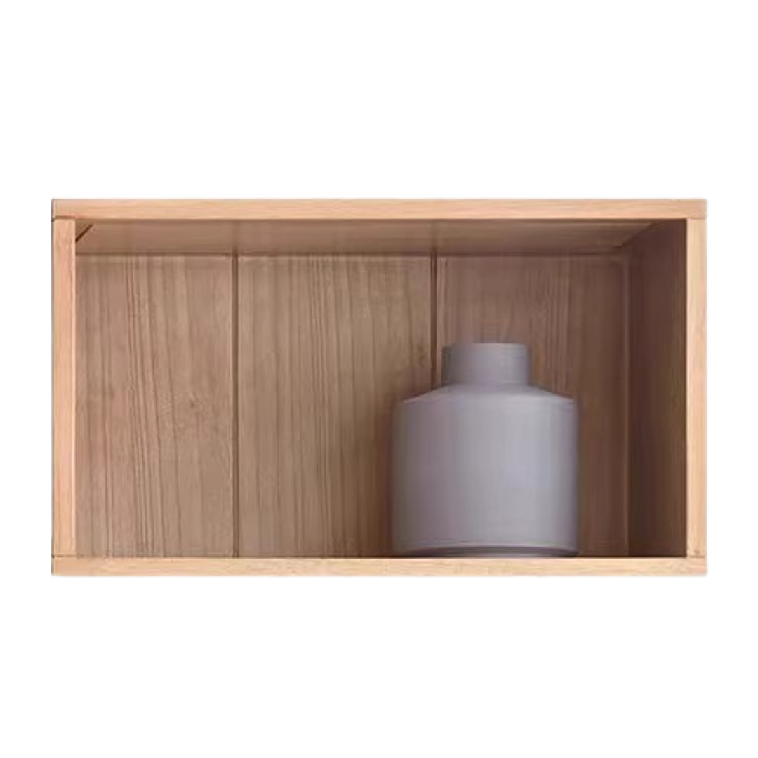 Solid Oak Wood Cabinet with Bookcase - Stylish Storage for Home Office, Living Room & Bedroom