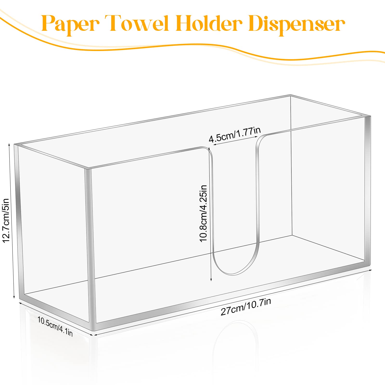 Clear Acrylic Countertop Paper Towel Dispenser - Folded Z-Fold C-Fold Multifold Napkin Holder for Bathroom Toilet Kitchen - Perfect for Home Office Restaurant Use