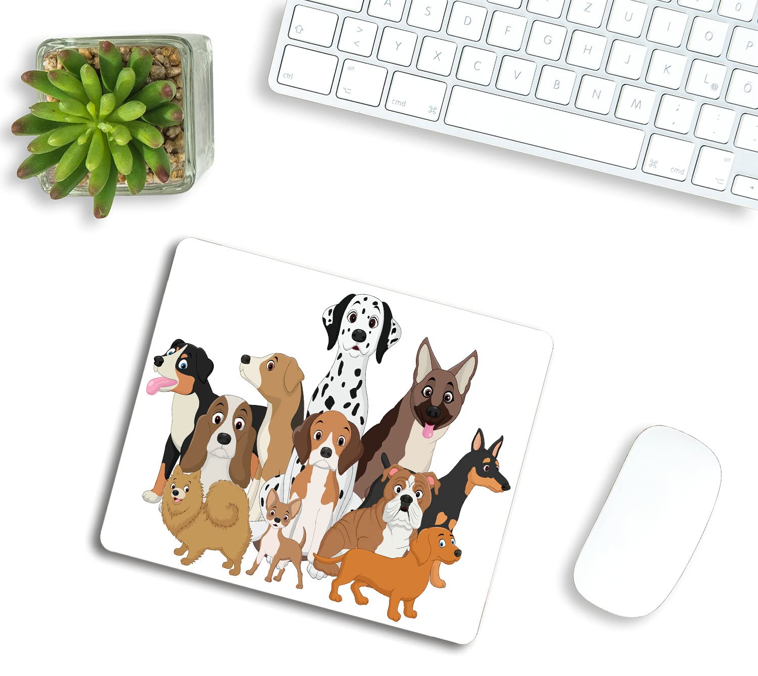 7.9 x 9.5 Inch Cute Cartoon Dog Mouse Pad - Non-Slip Rubber Base, Washable Computer Mouse Mat for Wireless Mouse - Perfect for Office, Gaming & Home Workspace
