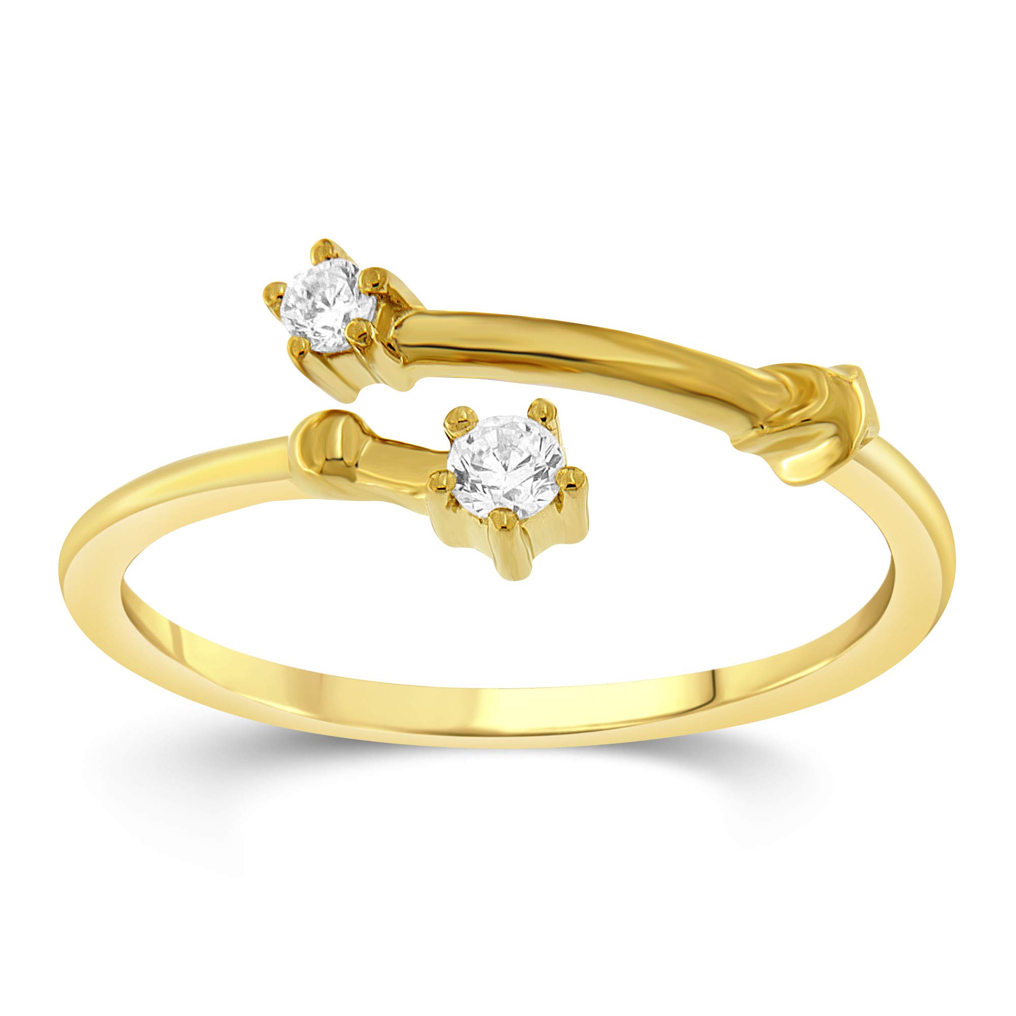NATALIA DRAKE 1/10 Cttw Diamond Celestial Star Horoscope Astrology Zodiac Ring for Women in 925 Sterling Silver - Ideal for Birthday Gifts, Anniversary Presents & Astrology Enthusiasts