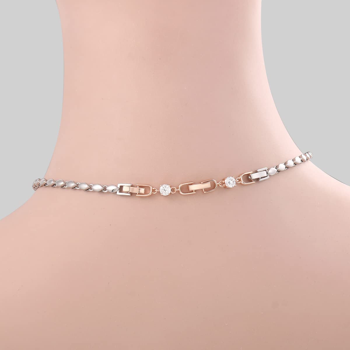 Rose Gold Plated Crystal Rhinestone Jewelry Extenders - 3pcs Foldover Extension Clasps for Necklaces & Bracelets | DIY Jewelry Making Supplies | Perfect for Adjusting Length & Repairing Broken Chains